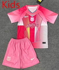 25-26 Special Edition Barcelona Pink Kids/Youth Soccer Uniform-4247