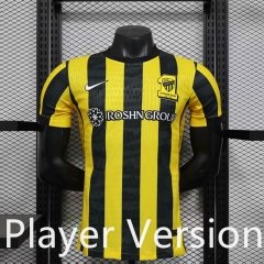 Player Version 25-26 （New Ad）Al Ittihad Saudi Home Yellow&Black Thailand Soccer Jersey AAA-888