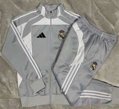 2025-2026 Real Madrid Gray&White Thailand Soccer Jacket Uniform-815