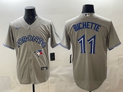 MLB Toronto Blue Jays Light Gray#11 Jersey(Logo 4)-0840