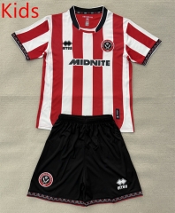 2025-2026 Sheffield United Home Red&White Kids/Youth Soccer Uniform-AY