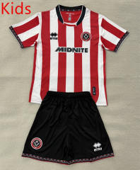 2025-2026 Sheffield United Home Red&White Kids/Youth Soccer Uniform-AY