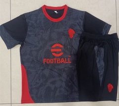 2025-26 AC Milan Black Inkjet Thailand Short-sleeved Tracksuit-815