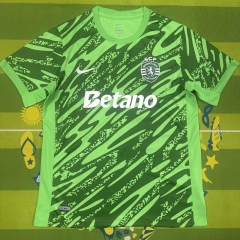 (S-4XL) 25-26 Sporting Lisbon Clube de Portugal Goalkeeper Green Thailand Training Soccer Jersey AAA-5303