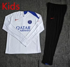 25-26 Paris SG White Kids/Youth Soccer Tracksuit-4691