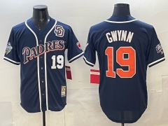 Retro Version MLB San Diego Padres Royal Blue#19 Jersey(Logo 3)-0840