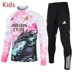 2025-26 Real Madrid Dragon Pattern Kids/Youth Soccer Tracksuit-4691