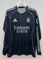 (S-4XL)2025-2026 Real Madrid Away Royal Blue LS Thailand Soccer Jersey AAA-9268