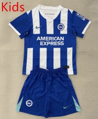 2025-26 Brighton & Hove Albion Home Blue&White Kids/Youth Soccer Uniform-AY
