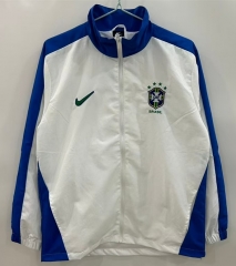 25-26 Brazil White Single-sided Embroidery Thailand Soccer Trench Coat-0255