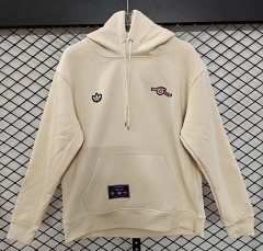(S-3XL) Retro Small Embroidery Style Arsenal Beige Thailand Tracksuit With Hat-CS