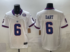 NFL New York Giants Retro Version 5th Generation White #6 Jersey(Logo 5)-0840