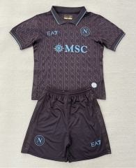2025-26 Napoli 2nd Away Dark Gray Soccer Uniform-AY