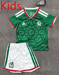 2025-26 Mexico Home Green Kids/Youth Soccer Uniform-4247