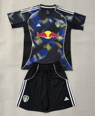 2025-26 Leeds United 2nd Away Blue&Black Thailand Soccer Uniform-AY