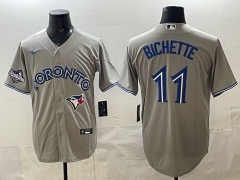 MLB Toronto Blue Jays Light Gray#11 Jersey-0840