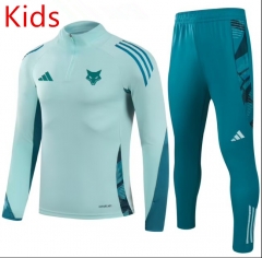 2025-26 Cruzeiro EC  Light Green Kids/Youth Soccer Tracksuit-4691