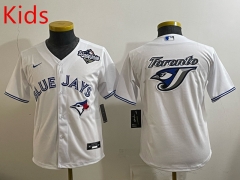 MLB Toronto Blue Jays White Kids/Youth Jersey(Logo 6)-0840