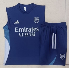 2025-2026  Arsenal Royal Blue Vest Thailand Soccer Tracksuit-815