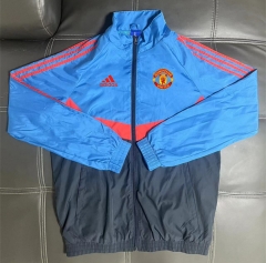 25-26 Manchester United Black&Blue Trench Coats-8268
