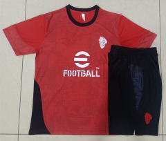 2025-26 AC Milan Red Inkjet Thailand Short-sleeved Tracksuit-815