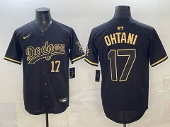 2025 5th Generations of fashion New MLB Los Angeles Dodgers Black&Gold#17 Jersey(Logo 2)-0840