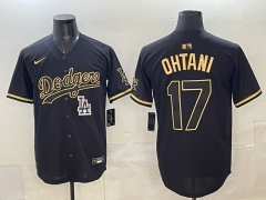 2025 5th Generations of fashion New MLB Los Angeles Dodgers Black&Gold#17 Jersey-0840