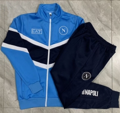 25-26 Napoli Lake Blue Thailand Soccer Tracksuit -815