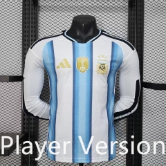 Player  Version 26-27 Argentina Home Blue & White LS Thailand Soccer Jersey AAA-888