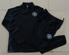 25-26 Manchester City Black Thailand Soccer Tracksuit Uniform-815