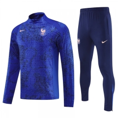 2025-26 France Colorful Blue Thailand Soccer Tracksuit Uniform-4627