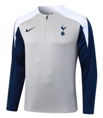 2025-26 Tottenham Hotspur Light Gray Thailand Soccer Tracksuit Top-815