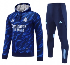 2025-26  Real Madrid Blue Thailand Soccer Tracksuit With Hat-418