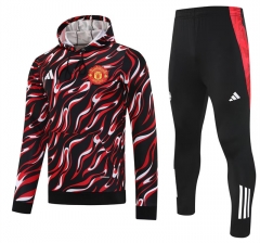 2025-26 Manchester United Red&Black Thailand Soccer Tracksuit With Hat-418