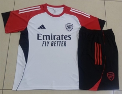 2025-2026 Arsenal White Short-sleeved Thailand Soccer Tracksuit-815