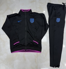 2025-26 England Black Soccer Thailand Jacket Uniform-4627