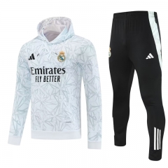 2025-26  Real Madrid White Thailand Soccer Tracksuit With Hat-418