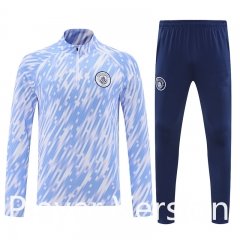 Player version 2025-26 Manchester City Blue Thailand Soccer Tracksuit Uniform-4627