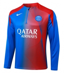 2025-26 Paris SG Red&Blue Inkjet Thailand Soccer Tracksuit-815