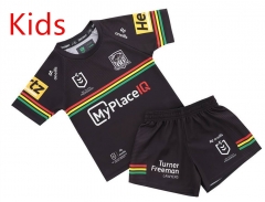 (16-26)2026 Florida Panthers Home Black Kids/Youth Rugby Uniform
