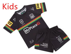 (16-26)2026 Florida Panthers Home Black Kids/Youth Rugby Uniform