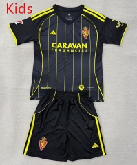 2025-26 Real Zaragoza Away Black Kids/Youth Soccer Uniform-AY
