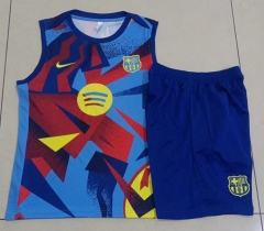 2025-26 Barcelona Light Blue Inkjet Thailand Vest Soccer Tracksuit-815