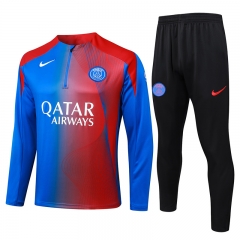 2025-26 Paris SG Red&Blue Inkjet Thailand Soccer Tracksuit-815