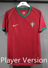 Retro Player Version 2006 Portugal Home Red Thailand Soccer Jersey AAA-4563