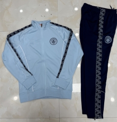 2025-26 Manchester City Gray&Blue Thailand Soccer Jacket Uniform-4627