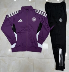 2025-26 Manchester United Purple Thailand Soccer Jacket Uniform-4627