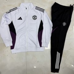 2025-26 Manchester United White Thailand Soccer Jacket Uniform-4627