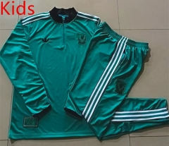 2025-26 Liverpool Green Thailand kids Soccer Tracksuit Uniform-815