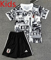 25-26 Special Edition Japan Black&White Kids/Youth Soccer Uniform-4247